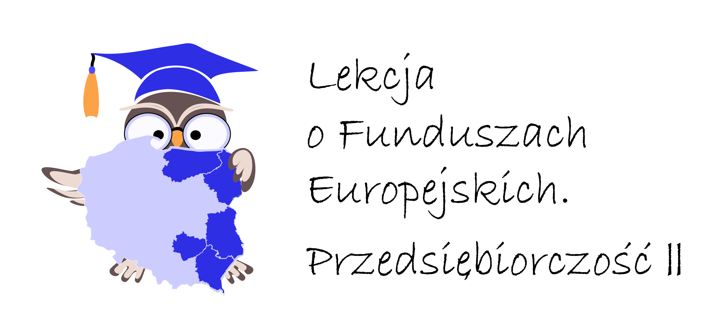 Logo akcji edukacyjnej Lekcja o Funduszach Europejskich. Przedsiębiorczość 2